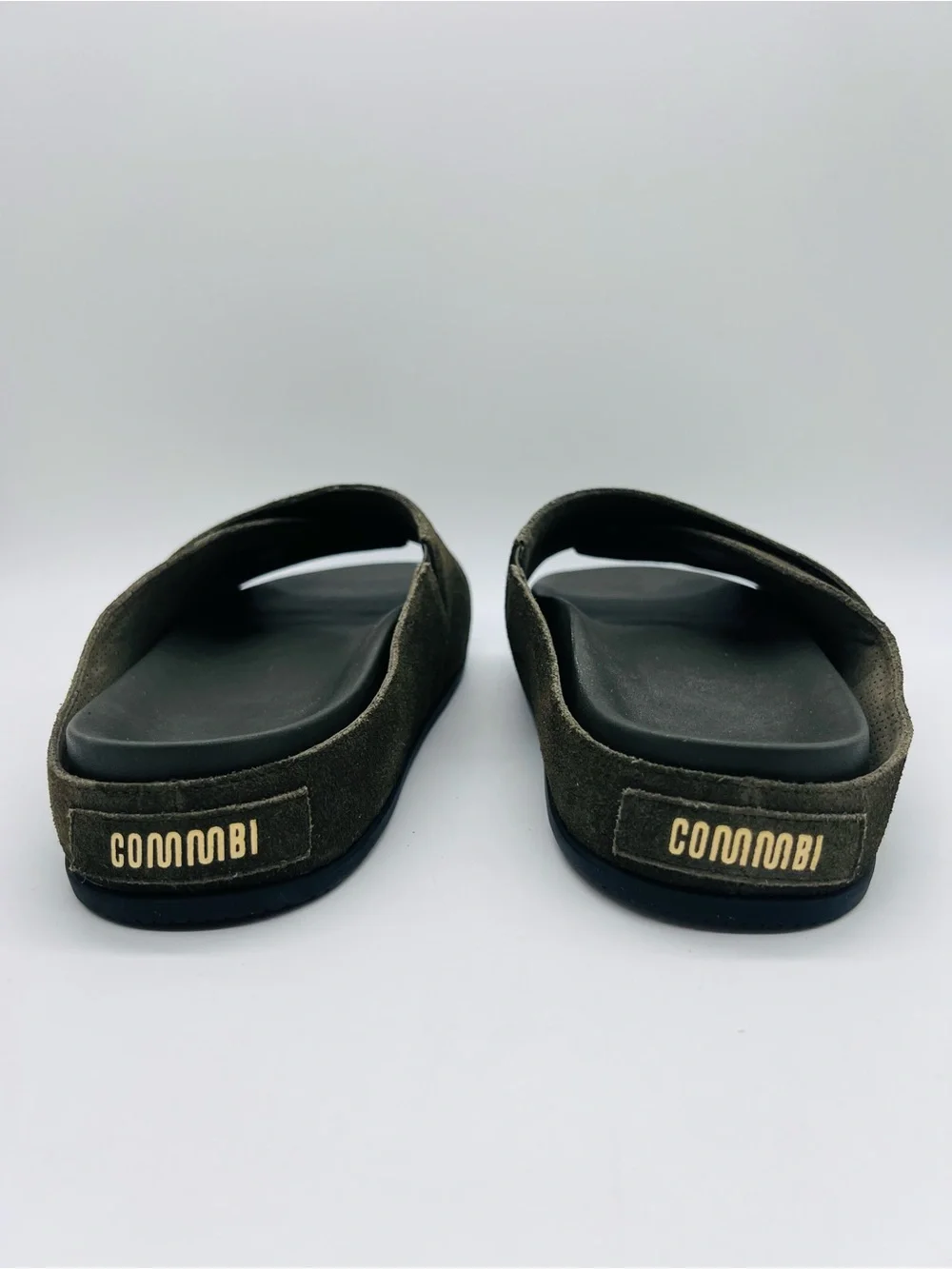 Commbi Unisex The Ollie Slide Sandals in Olive with Cushioned Footbed